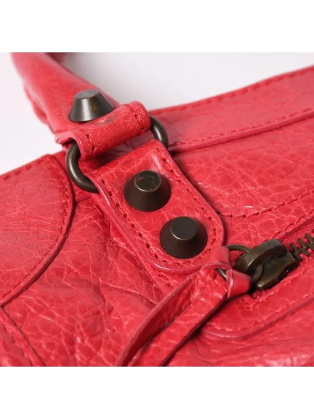 Balenciaga Classic Mini City 2-Way Shoulder Bag Leather Red Pink